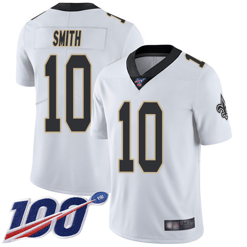 Men New Orleans Saints Limited White Tre Quan Smith Road Jersey NFL Football #10 100th Season Vapor Untouchable Jersey->women nfl jersey->Women Jersey